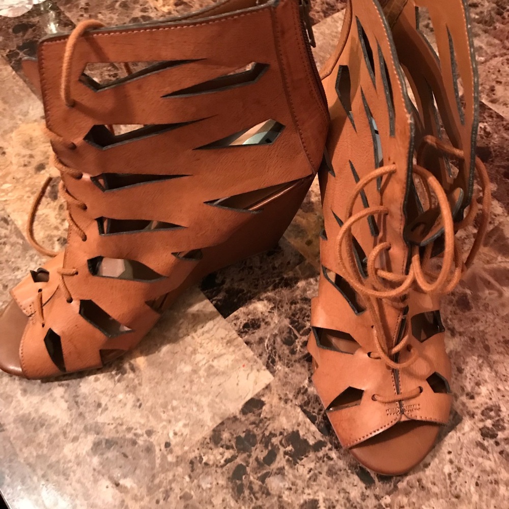Lace up wedges